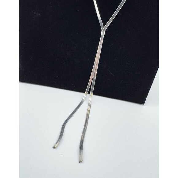 Vintage NY Layer Strand Necklace Silver Tone Glamour Disco Retro Statement - Picture 10 of 12